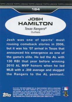 2011 Topps Lineage #184 Josh Hamilton Back