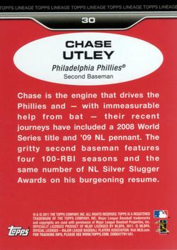 2011 Topps Lineage #30 Chase Utley Back