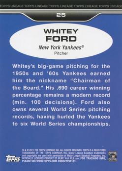 2011 Topps Lineage #25 Whitey Ford Back