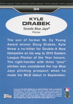 2011 Topps Lineage #34 Kyle Drabek Back