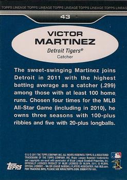 2011 Topps Lineage #43 Victor Martinez Back