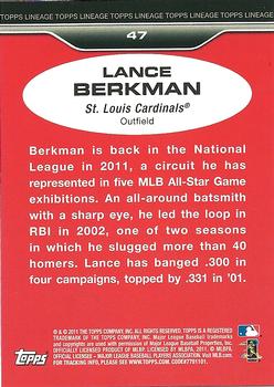 2011 Topps Lineage #47 Lance Berkman Back