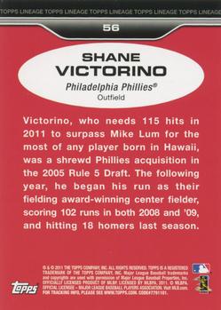 2011 Topps Lineage #56 Shane Victorino Back