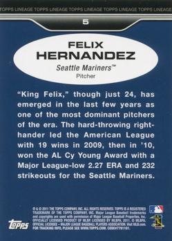 2011 Topps Lineage #5 Felix Hernandez Back