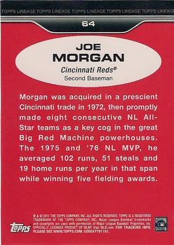 2011 Topps Lineage #64 Joe Morgan Back