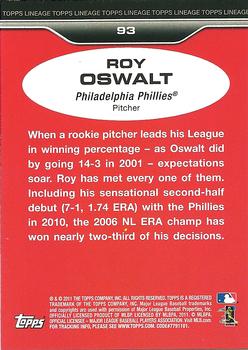 2011 Topps Lineage #93 Roy Oswalt Back