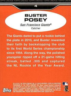 2011 Topps Lineage - 1975 Mini #4 Buster Posey Back
