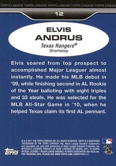 2011 Topps Lineage - 1975 Mini #12 Elvis Andrus Back