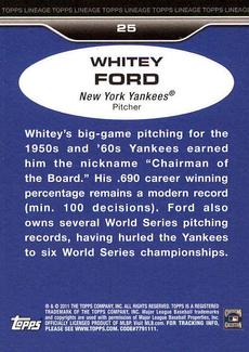 2011 Topps Lineage - 1975 Mini #25 Whitey Ford Back