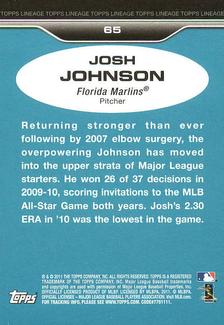 2011 Topps Lineage - 1975 Mini #65 Josh Johnson Back