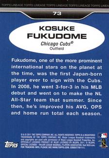 2011 Topps Lineage - 1975 Mini #73 Kosuke Fukudome Back
