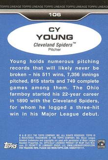 2011 Topps Lineage - 1975 Mini #106 Cy Young Back