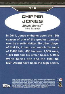 2011 Topps Lineage - 1975 Mini #115 Chipper Jones Back