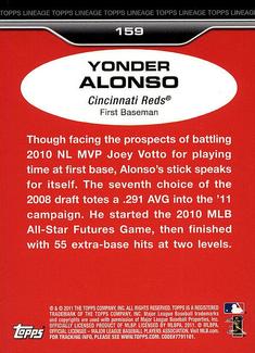2011 Topps Lineage - 1975 Mini #159 Yonder Alonso Back