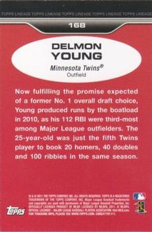 2011 Topps Lineage - 1975 Mini #168 Delmon Young Back