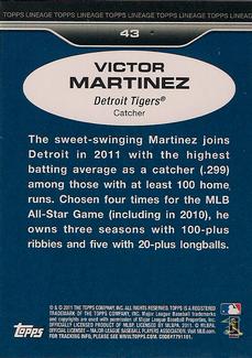 2011 Topps Lineage - 1975 Mini #43 Victor Martinez Back