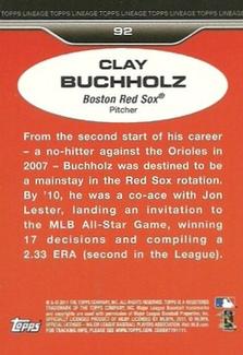 2011 Topps Lineage - 1975 Mini #92 Clay Buchholz Back