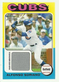 2011 Topps Lineage - 1975 Mini Relics #75R-AS Alfonso Soriano Front