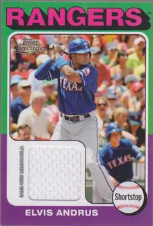 2011 Topps Lineage - 1975 Mini Relics #75R-EA Elvis Andrus Front