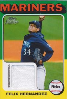 2011 Topps Lineage - 1975 Mini Relics #75R-FH Felix Hernandez Front