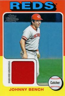 2011 Topps Lineage - 1975 Mini Relics #75R-JBE Johnny Bench Front