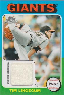 2011 Topps Lineage - 1975 Mini Relics #75R-TL Tim Lincecum Front