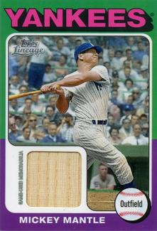 2011 Topps Lineage - 1975 Mini Relics #75R-MM Mickey Mantle Front