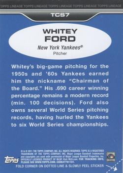 2011 Topps Lineage - Topps Cloth Stickers #TCS7 Whitey Ford Back