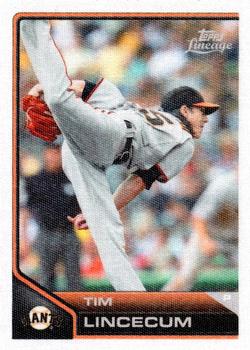 2011 Topps Lineage - Topps Cloth Stickers #TCS40 Tim Lincecum Front