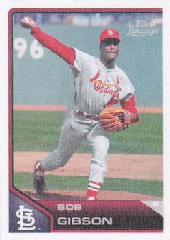 2011 Topps Lineage - Topps Cloth Stickers #TCS46 Bob Gibson Front