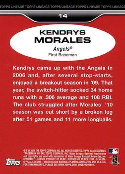 2011 Topps Lineage - Diamond Anniversary Refractors #14 Kendrys Morales Back