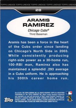 2011 Topps Lineage - Diamond Anniversary Refractors #28 Aramis Ramirez Back