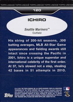 2011 Topps Lineage - Diamond Anniversary Refractors #120 Ichiro Back
