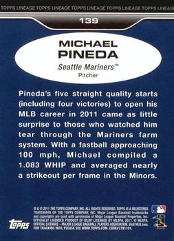 2011 Topps Lineage - Diamond Anniversary Refractors #139 Michael Pineda Back