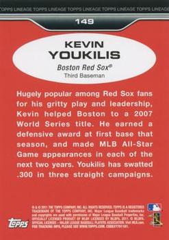 2011 Topps Lineage - Diamond Anniversary Refractors #149 Kevin Youkilis Back