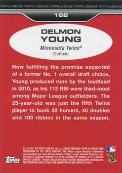 2011 Topps Lineage - Diamond Anniversary Refractors #168 Delmon Young Back