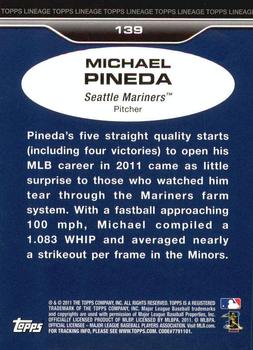 2011 Topps Lineage - Diamond Anniversary Platinum Refractors #139 Michael Pineda Back