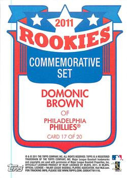 2011 Topps Lineage - Rookies Commemorative #17 Domonic Brown Back