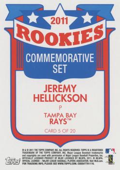 2011 Topps Lineage - Rookies Commemorative #5 Jeremy Hellickson Back