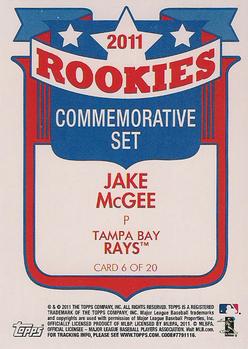 2011 Topps Lineage - Rookies Commemorative #6 Jake McGee Back
