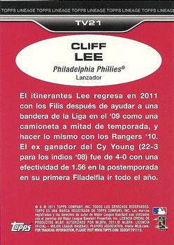 2011 Topps Lineage - Topps Venezuelan #TV21 Cliff Lee Back