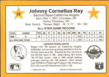 1989 Donruss All-Stars #25 Johnny Ray Back