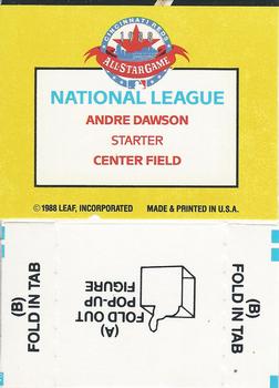 1989 Donruss All-Stars - Pop-Ups #NNO Andre Dawson Back