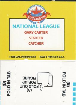 1989 Donruss All-Stars - Pop-Ups #NNO Gary Carter Back