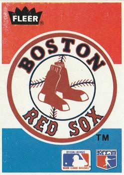 1986 Fleer Baseball's Best Sluggers vs. Pitchers - Box Bottom Panel Singles #NNO Boston Red Sox Logo Front