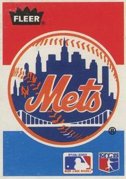 1986 Fleer Baseball's Best Sluggers vs. Pitchers - Box Bottom Panel Singles #NNO New York Mets Logo Front