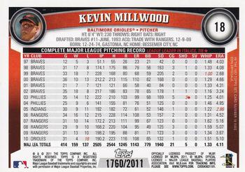 2011 Topps - Gold #18 Kevin Millwood Back