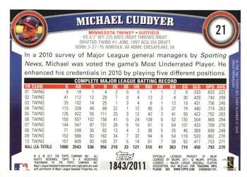 2011 Topps - Gold #21 Michael Cuddyer Back