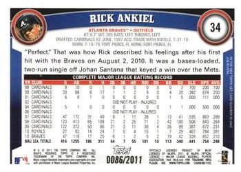 2011 Topps - Gold #34 Rick Ankiel Back