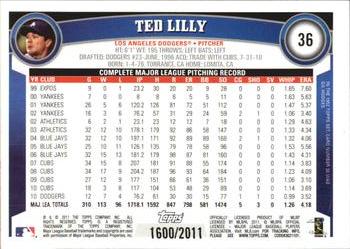 2011 Topps - Gold #36 Ted Lilly Back